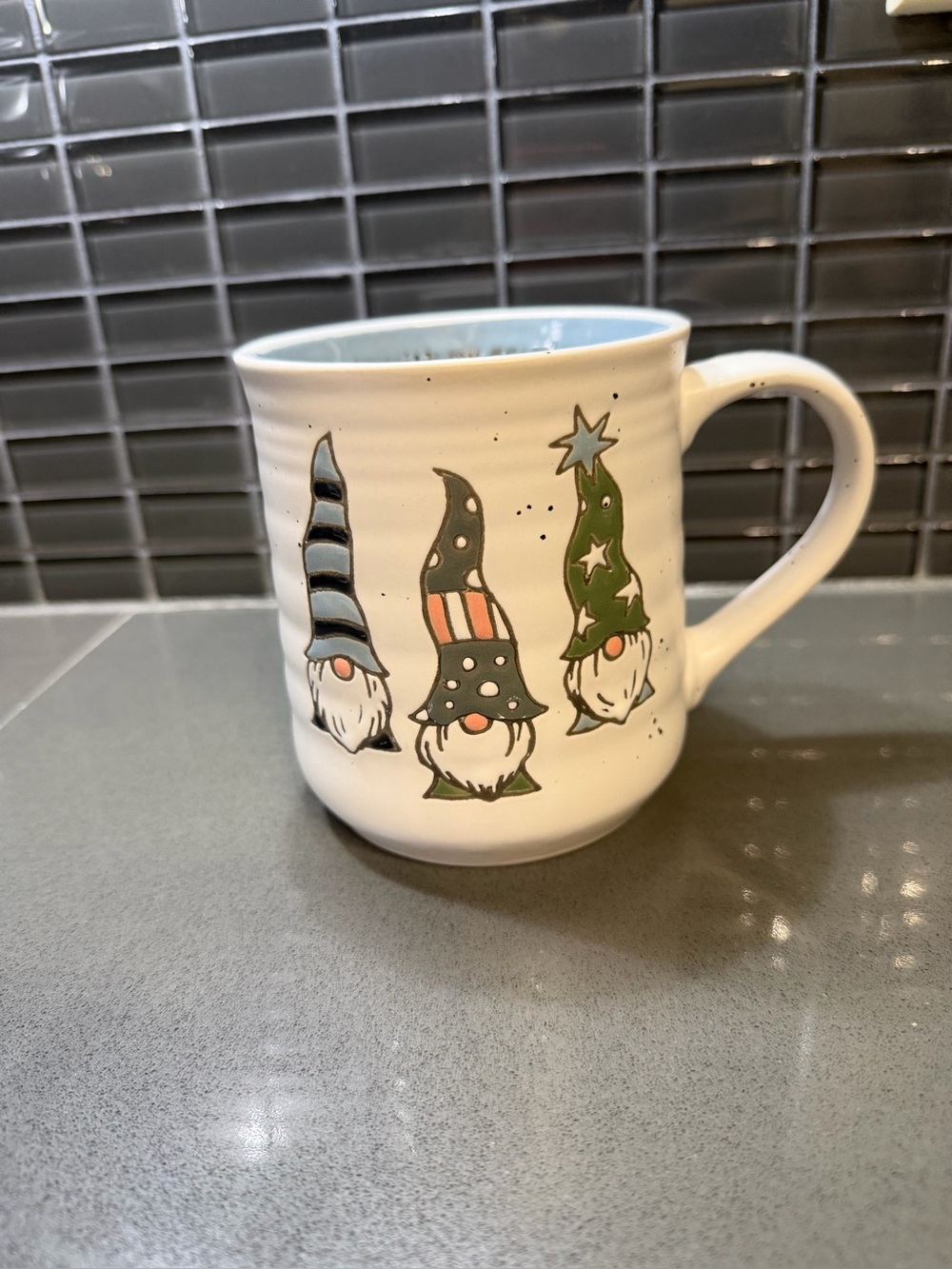 cute gnome mug. double sided design, like new
